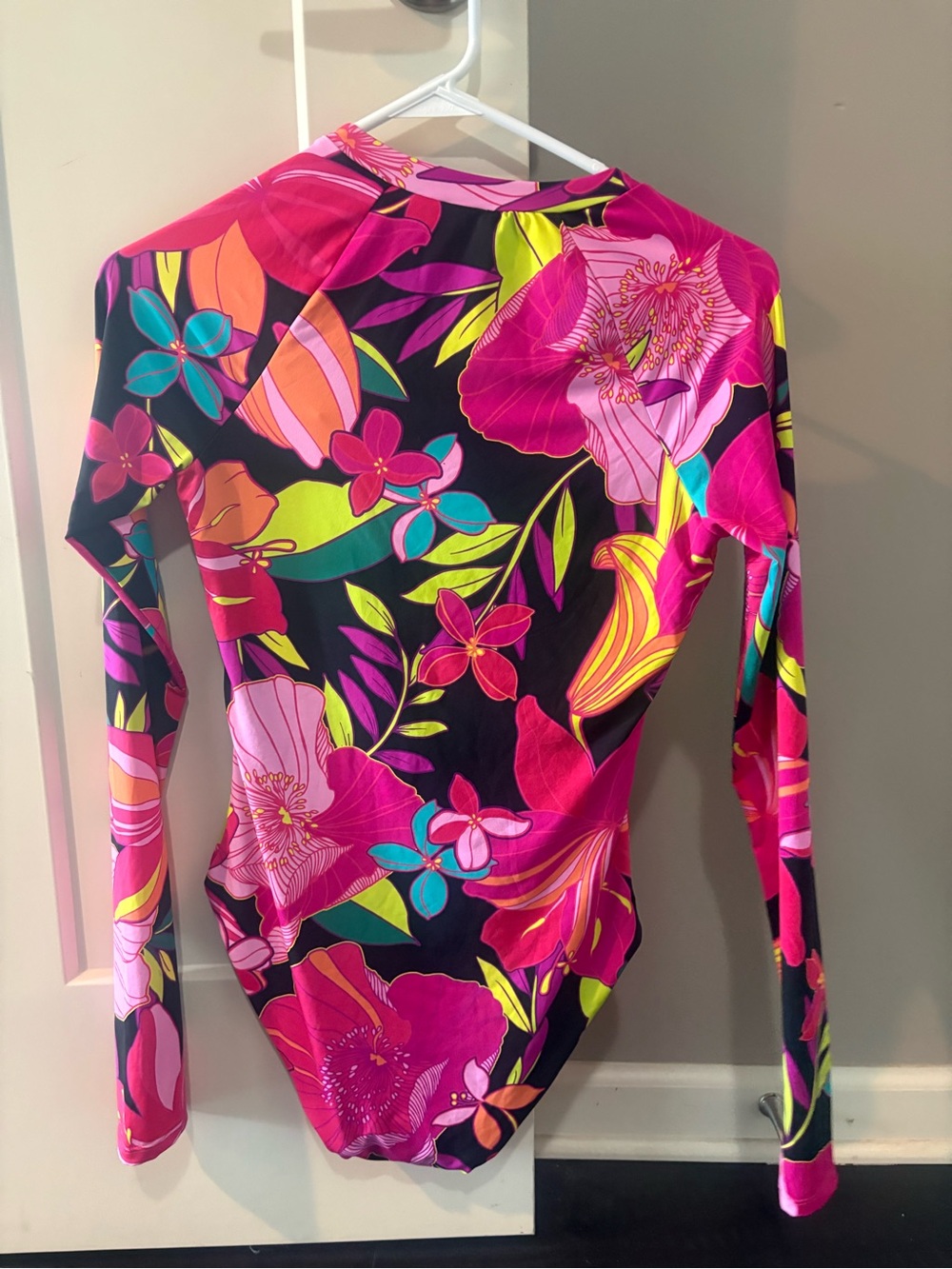 Trina Turk Pink Floral Zip-Front One-Piece - Picture 3 of 4